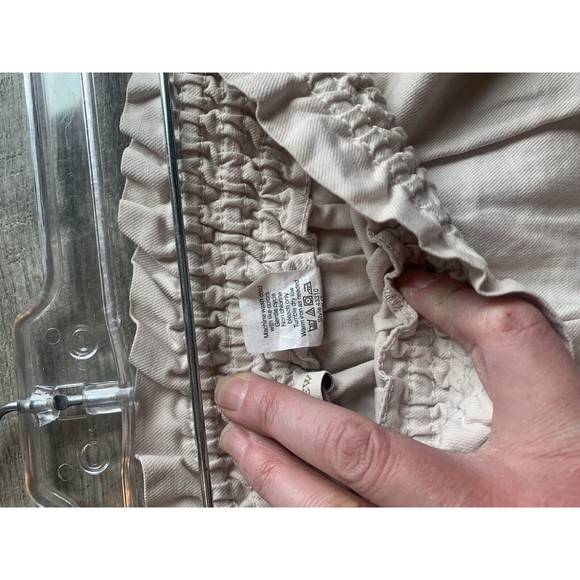 J.Crew Women's Beige Elastic Waist Lined 100% Cotton linen Mini Skirt Size 0 - Picture 9 of 10